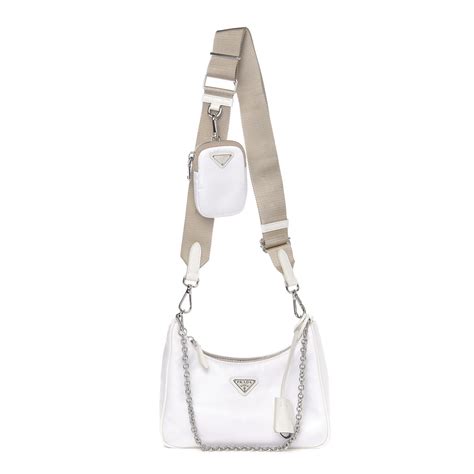 prada nylon white bag.